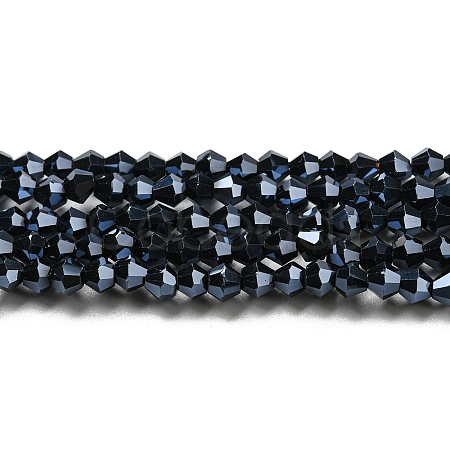Transparent Electroplate Glass Beads Strands GLAA-F029-2mm-C02-1