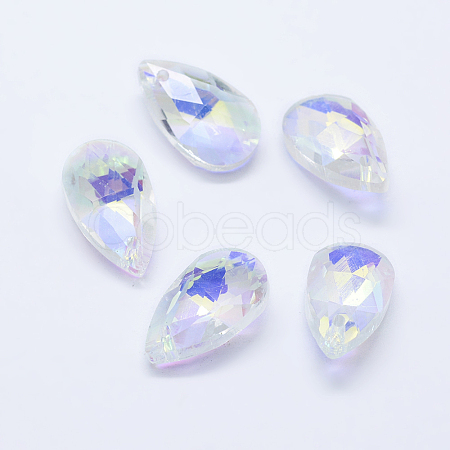 Faceted Glass Pendants X-GLAA-F069-S-A06-1