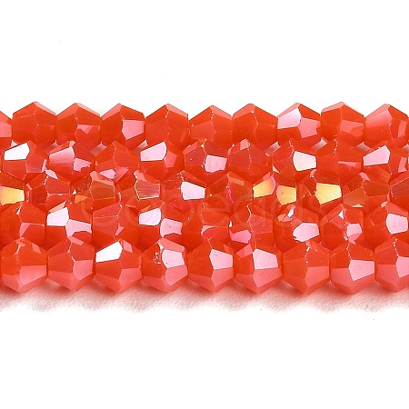 Opaque Solid Color Electroplate Glass Beads Strands EGLA-A039-P4mm-B03-1