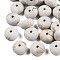 Food Grade Eco-Friendly Silicone Beads, Chewing Beads For Teethers, DIY Nursing Necklaces Making, Flat Round, WhiteSmoke, 14x8mm, Hole: 3mm