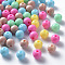 Opaque Acrylic Beads, Round, Mixed Color, 8x7mm, Hole: 2mm