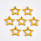 Painted Poplar Wood Pendants, Star, Gold, 24.5~25x24.5x2.5mm, Hole: 1.2mm