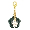 Acrylic Flower Pendants Decorations, Alloy Enamel and Alloy Lobster Claw Clasps Charms, Dark Slate Gray, 356mm