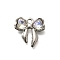 304 Stainless Steel Pendants, with Rhinestone, Bowknot, Stainless Steel Color, Crystal AB, 18x18x4.5mm, Hole: 1.8mm