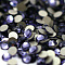 Glass Flat Back Rhinestone, Grade A, Back Plated, Faceted, Half Round, Tanzanite, 7.1~7.3mm, about 288pcs/bag