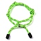 Nylon Thread Bangles, with Alloy, for Young People Ornament, Lawn Green, 7-5/8 inch(19.5cm), Inner Diameter: 2-3/8 ~3-1/8 inch(6~8cm)