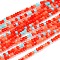 Glass Beads Strands, Faceted, Rondelle, Old Rose, 2~2.5x1.3~2mm, Hole: 0.7mm, about 241pcs/Strand, 16.54 inch(42cm)