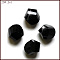 K9 Glass, Imitation Austrian Crystal Beads, Grade AAA, Faceted, Polygon, Black, 6mm, Hole: 0.7~0.9mm