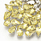 Sew on Rhinestone, Multi-strand Links, Glass Rhinestone, with Brass Prong Settings, Garments Accessories, Faceted, teardrop, Platinum, Gold, 10x6.5x4.4mm, Hole: 0.8~1mm