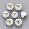 Electroplate Glass Beads, Round with Constellations Pattern, Golden Plated, Taurus, 10mm, Hole: 1.2mm