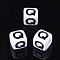 Acrylic Horizontal Hole Letter Beads, Cube, White, Letter Q, Size: about 7mm wide, 7mm long, 7mm high, hole: 3.5mm, about 200pcs/50g