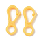 Plastic Lobster CLaw Clasps, Yellow, 33x15.5x4.5mm, Hole: 7.5mm