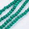 Imitation Synthetic Turquoise Bead Strands, Dyed, Round, Green, 6~6.5mm, Hole: 1mm, about 67pcs/strand, 15.74 inch