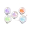 UV Plating Rainbow Iridescent Acrylic Beads, Bead in Bead, Round, 15mm, Hole: 2.5mm