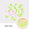 Paper Cabochons, Fashion Nail Art Decorations, Butterfly, Lawn Green, 3~5x5~7x0.1mm, 50pcs/box