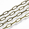 Brass Paperclip Chains, Flat Oval, Drawn Elongated Cable Chains, Soldered, with Spool, Cadmium Free & Nickel Free & Lead Free, Antique Bronze, 9x3.5x0.7mm, about 6.56 Feet(2m)/roll