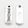 Tibetan Style Alloy Rectangle with Word Imagine Pendants TIBEP-Q043-056-RS-2