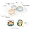 3Pcs 3 Colors 201 Stainless Steel Curb Chain Finger Rings Set for Women RJEW-YW0001-02-4