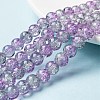 Spray Painted Crackle Glass Beads Strands CCG-Q002-8mm-02-1
