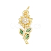 Valentine's Day Brass Micro Pave Cubic Zirconia Pendants KK-D258-07G-03-1