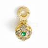 Brass Micro Pave Clear Cubic Zirconia Bead Cage Pendants KK-K271-27G-1