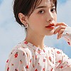 Women Cat Brass Leverback Earrings JE965A-6