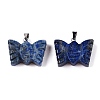 Natural Lapis Lazuli Carved Butterfly Pendants G-N342-01C-2
