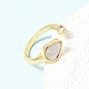 Brass Micro Pave Cubic Zirconia Open Cuff Rings CU-CBA4898-08G-07-2