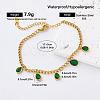 304 Stainless Steel Emerald Rhinestone Colorful Charm Bracelets EA0666-5-1