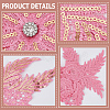 4Pcs Flower & Leaf Polyester and Plastic Applqiues PATC-CY0001-49B-6