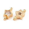 Brass Pave Clear Cubic Zirconia Connector Charms KK-CBA2DE6-04G-10-2
