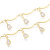Brass Glass Scalloped Bar Chains CHC-T018-07G-1