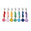 7Pcs Natural Freshwater Shell Chips & Smiling Face Alloy Enamel Pendant Decorations HJEW-JM04198-02-2