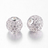 Brass Cubic Zirconia Beads ZIRC-D003-2S-2