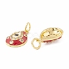 Rack Plating Brass Micro Pave Cubic Zirconia Pendants KK-H428-03G-4