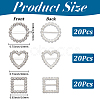 60Pcs 3 Styles Alloy Rhinestone Slider Buckles FIND-CY0001-92-2