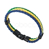 PU Leather Triple Layer Multi-strand Bracelets PW-WG47313-02-1