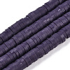 Flat Round Handmade Polymer Clay Bead Spacers X-CLAY-R067-4.0mm-04-1