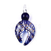 Handmade Silver Foil Lampwork Big Pendants FOIL-N031-01C-1