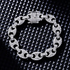 Hip-hop Alloy Micro Pave Cubic Zirconia Link Chain Bracelets for Women LS-KD4183-2-1