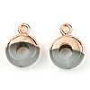 Natural Green Aventurine Flat Round/Donut Charms G-I347-11-2