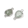 Natural Green Strawberry Quartz Connector Charms G-L514-048G-08-2