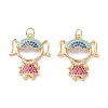 Brass Micro Pave Colorful Cubic Zirconia Pendants ZIRC-Z019-38G-NR-2