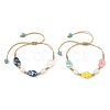 Glazed Porcelain Beads & Natural Cultured Freshwater Pearl Braided Bead Bracelets BJEW-JB14202-02-2