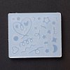 Line & Flat Round & Heart & Star & Flower & Moon Filling Silicone Molds X-DIY-M029-08-2