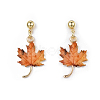 Autumn Theme Alloy Dangle Stud Earrings X-EJEW-G148-24G-02-2