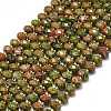 Natural Unakite Beads Strands G-P573-A04-01-3