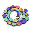 Electroplate Natural Freshwater Shell Beads Strands SHEL-N027-06-2