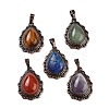Natural Mixed Stone Teardrop Pendants G-K363-01R-1