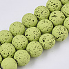 Spray Painted Natural Lava Rock Beads Strands G-N0324-C-08-1